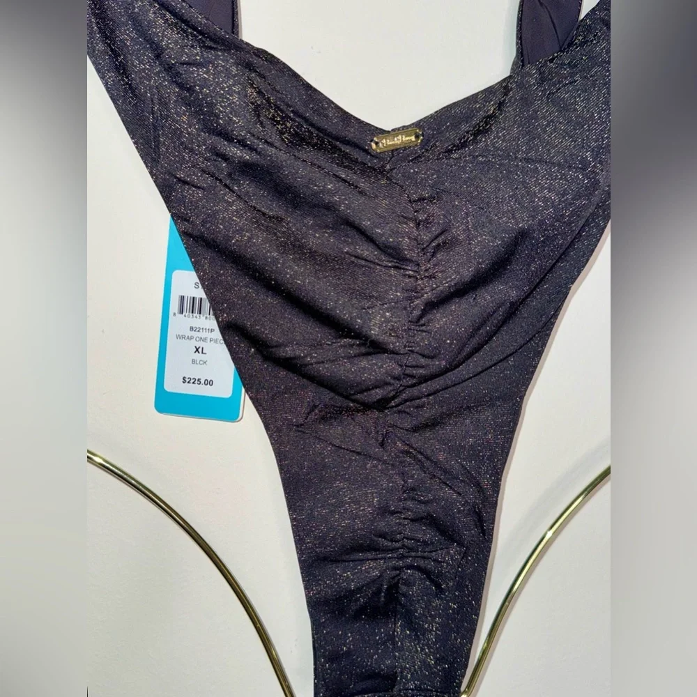 Beach Bunny- Sybil Wrap One Piece - Black Halter - New with Tag 🏷️ - Picture 13 of 14